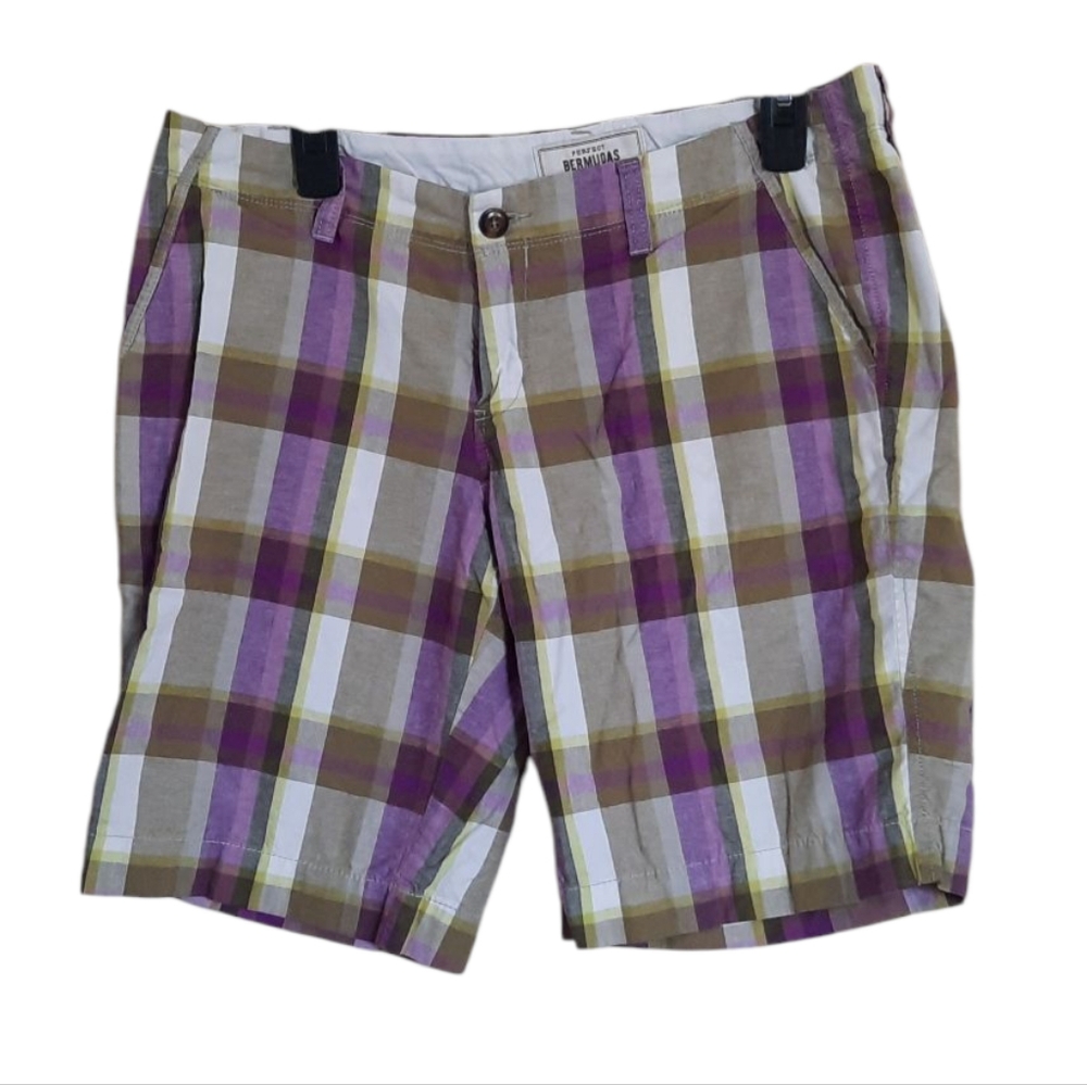 Old Navy Y2k Plaid Madras Preppy Bermuda Shorts